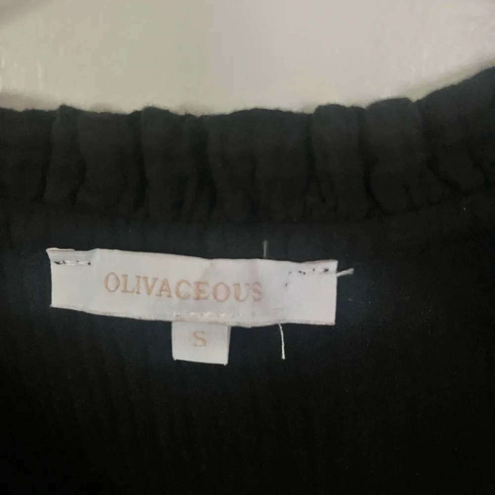 Olivaceous 100% Cotton Black Long-Sleeve Peasant Tunic Dress - Picture 3 of 5